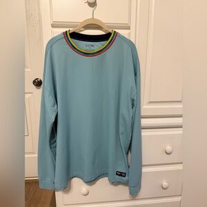 RHONE Retro Session Mock Neck Pullover Blue